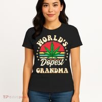 Funny 420 Weed Pot Vintage Matching Worlds Dopest Grandma Women's T-Shirt thumb 4