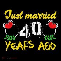 Funny 40th Wedding Anniversary Just Married 40 Years Ago Stripe Pom Pom Beanie thumb 2