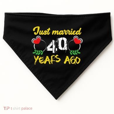 Funny 40th Wedding Anniversary Just Married 40 Years Ago USA-Made Doggie Bandana