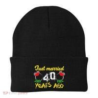 Funny 40th Wedding Anniversary Just Married 40 Years Ago Beanie thumb 0