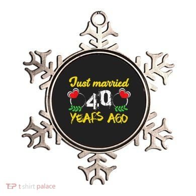 Funny 40th Wedding Anniversary Just Married 40 Years Ago Ornament