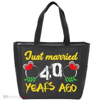 Funny 40th Wedding Anniversary Just Married 40 Years Ago Tote Bag