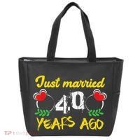 Funny 40th Wedding Anniversary Just Married 40 Years Ago Tote Bag thumb 0
