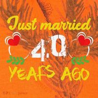 Funny 40th Wedding Anniversary Just Married 40 Years Ago Kati Licensed 12" Camo Cuffed Beanie thumb 2