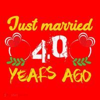 Funny 40th Wedding Anniversary Just Married 40 Years Ago Santa Hat thumb 1