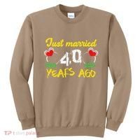 Funny 40th Wedding Anniversary Just Married 40 Years Ago Sweatshirt thumb 0