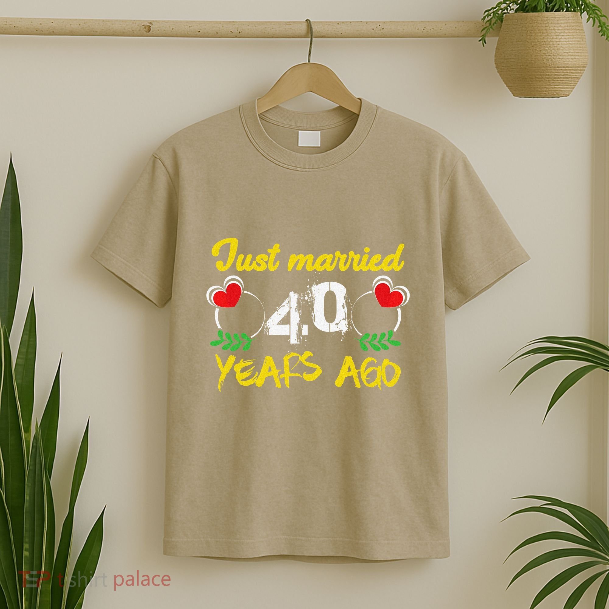 Funny 40th Wedding Anniversary Just Married 40 Years Ago T-Shirt