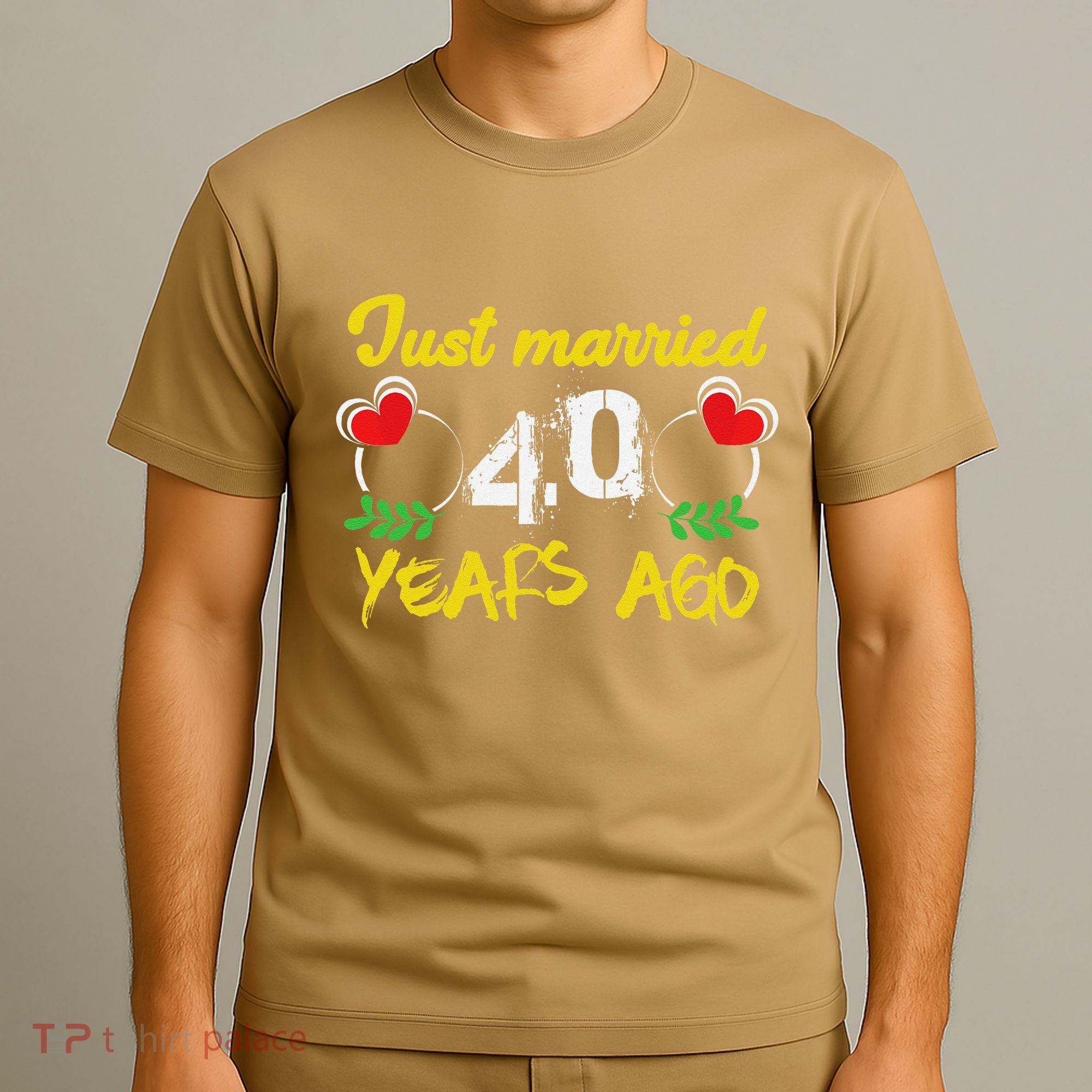 Funny 40th Wedding Anniversary Just Married 40 Years Ago T-Shirt