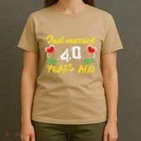 Funny 40th Wedding Anniversary Just Married 40 Years Ago T-Shirt thumb 4