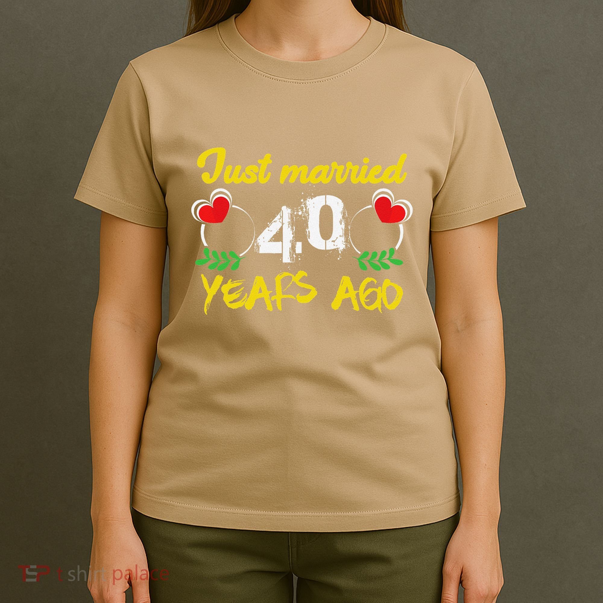 Funny 40th Wedding Anniversary Just Married 40 Years Ago T-Shirt
