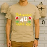 Funny 40th Wedding Anniversary Just Married 40 Years Ago T-Shirt thumb 6