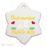 Funny 40th Wedding Anniversary Just Married 40 Years Ago Ceramic Ornament thumb 0