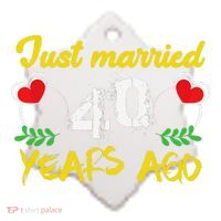 Funny 40th Wedding Anniversary Just Married 40 Years Ago Ceramic Ornament thumb 2