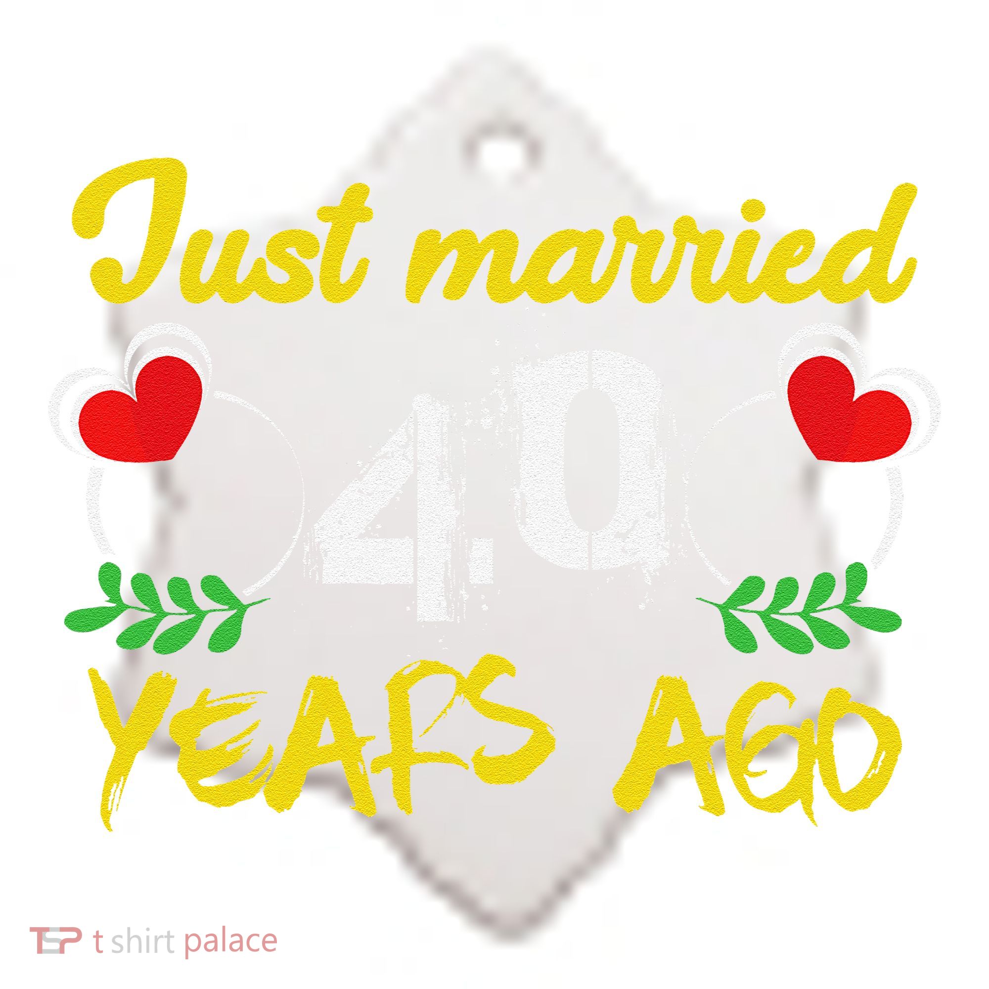 Funny 40th Wedding Anniversary Just Married 40 Years Ago Ceramic Ornament