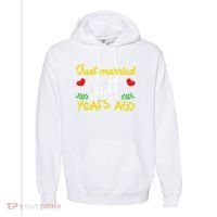 Funny 40th Wedding Anniversary Just Married 40 Years Ago Comfort Colors Garment-Dyed Hooded Sweatshirt thumb 0