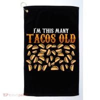 Funny 40 Year Old Taco Lovers Gag Gift, 40th Birthday Golf Towel thumb 0