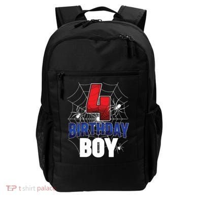 Four 4 Year Old 4th Birthday Boy Spider Web 4yr Party Backpack