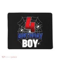 Four 4 Year Old 4th Birthday Boy Spider Web 4yr Party Mousepad thumb 0