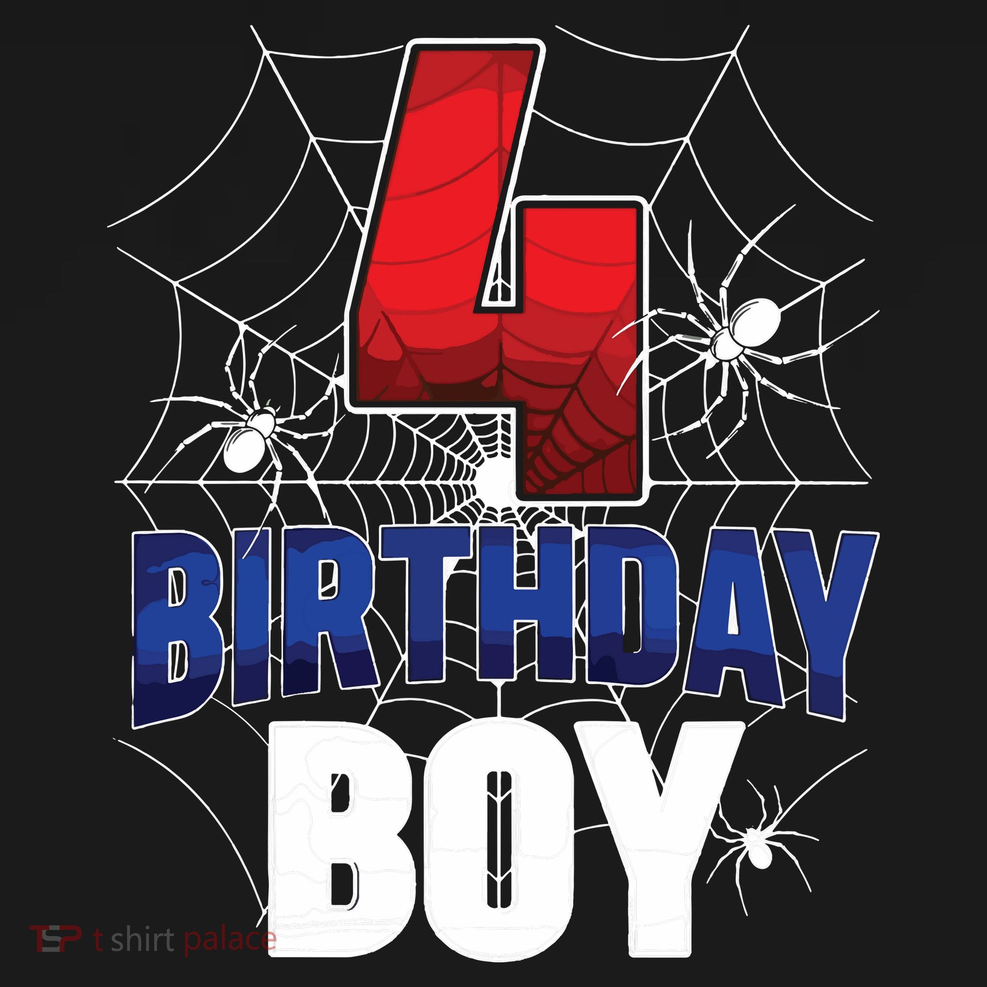 Four 4 Year Old 4th Birthday Boy Spider Web 4yr Party Mousepad