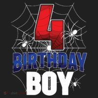 Four 4 Year Old 4th Birthday Boy Spider Web 4yr Party Golf Towel thumb 3