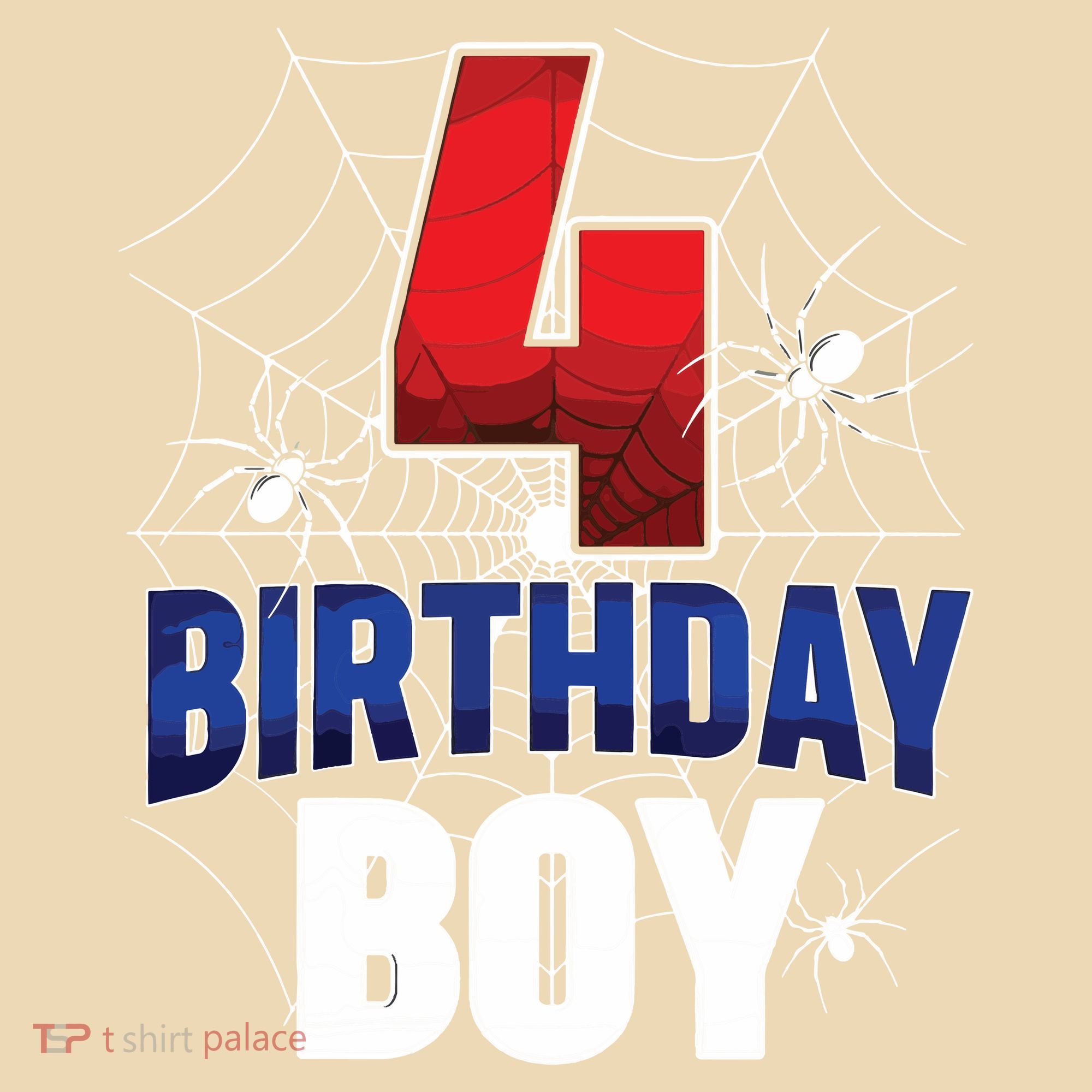Four 4 Year Old 4th Birthday Boy Spider Web 4yr Party Doggie Tank