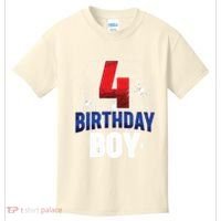 Four 4 Year Old 4th Birthday Boy Spider Web 4yr Party Kids T-Shirt thumb 0