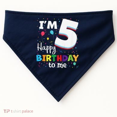 Five 5yr 5th Birthday Happy Birthday 5 Years Old USA-Made Doggie Bandana