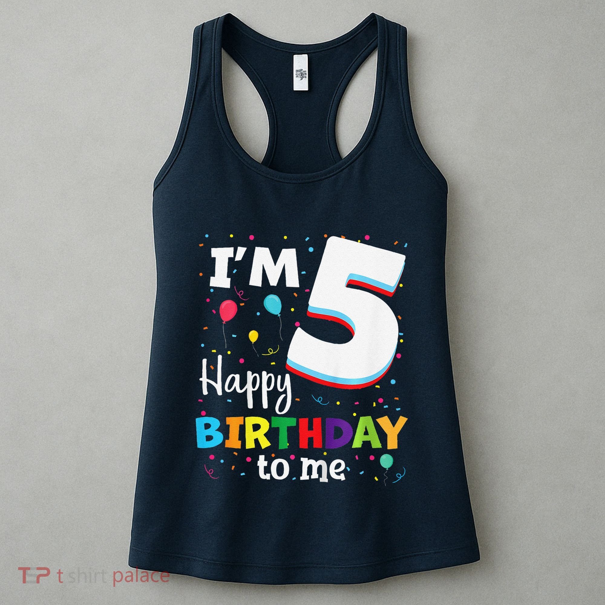 Five 5yr 5th Birthday Happy Birthday 5 Years Old Women's Tank Top