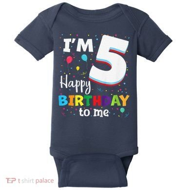 Five 5yr 5th Birthday Happy Birthday 5 Years Old Baby Bodysuit