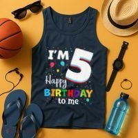 Five 5yr 5th Birthday Happy Birthday 5 Years Old Tank Top thumb 4