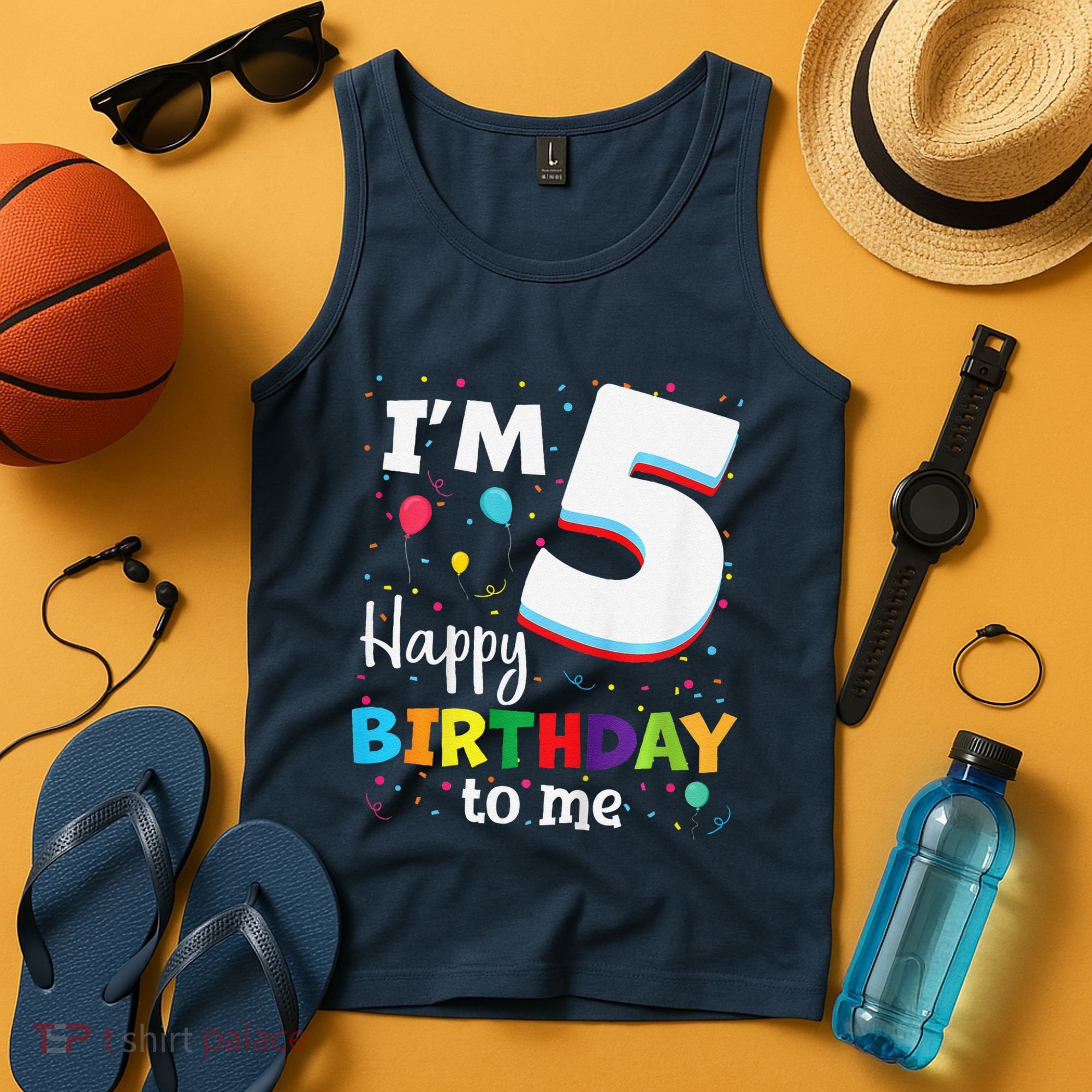 Five 5yr 5th Birthday Happy Birthday 5 Years Old Tank Top