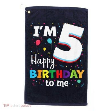 Five 5yr 5th Birthday Happy Birthday 5 Years Old Golf Towel