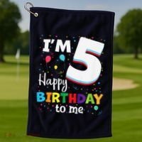 Five 5yr 5th Birthday Happy Birthday 5 Years Old Golf Towel thumb 1