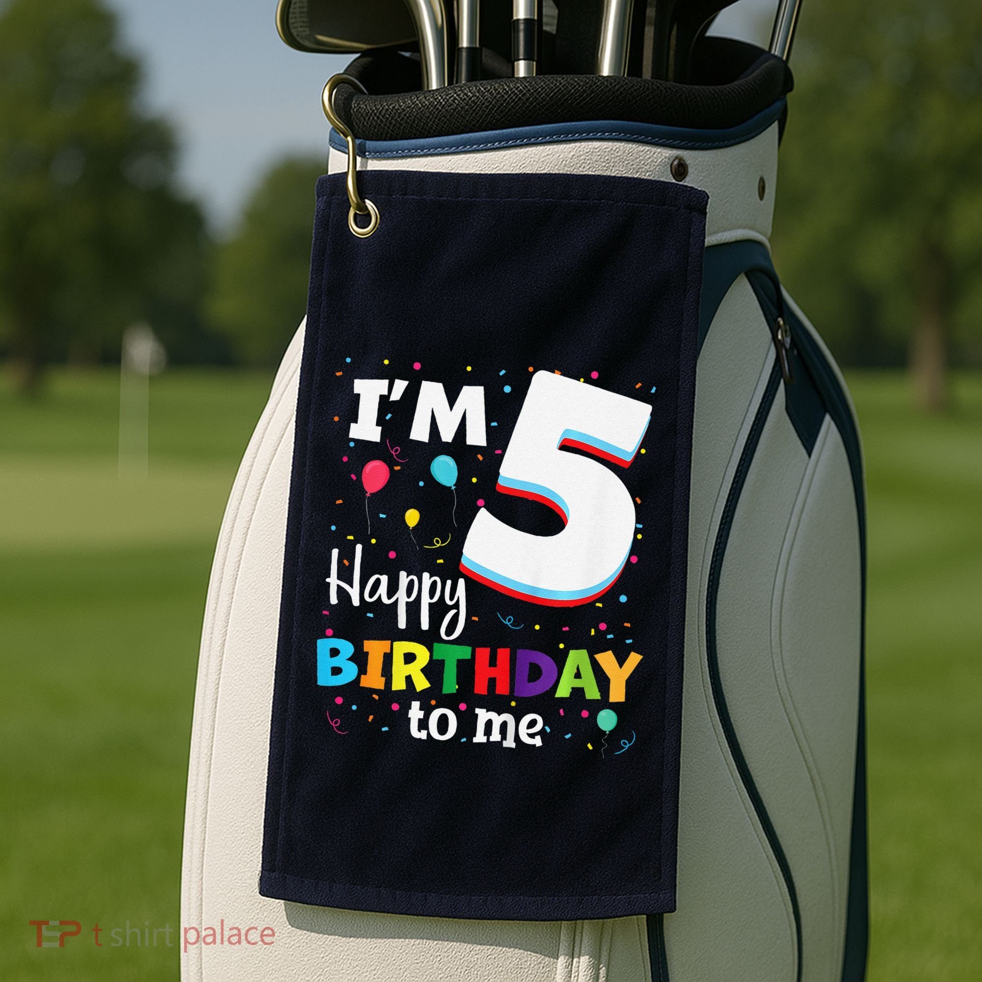 Five 5yr 5th Birthday Happy Birthday 5 Years Old Golf Towel