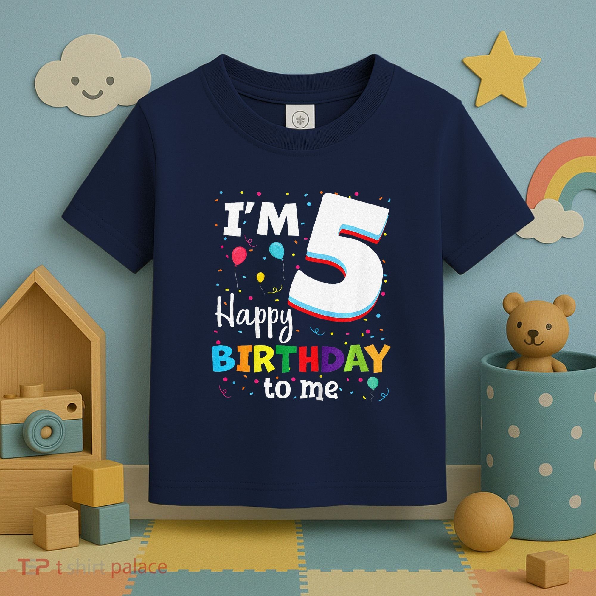 Five 5yr 5th Birthday Happy Birthday 5 Years Old Toddler T-Shirt