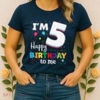 Five 5yr 5th Birthday Happy Birthday 5 Years Old Women's T-Shirt thumb 2
