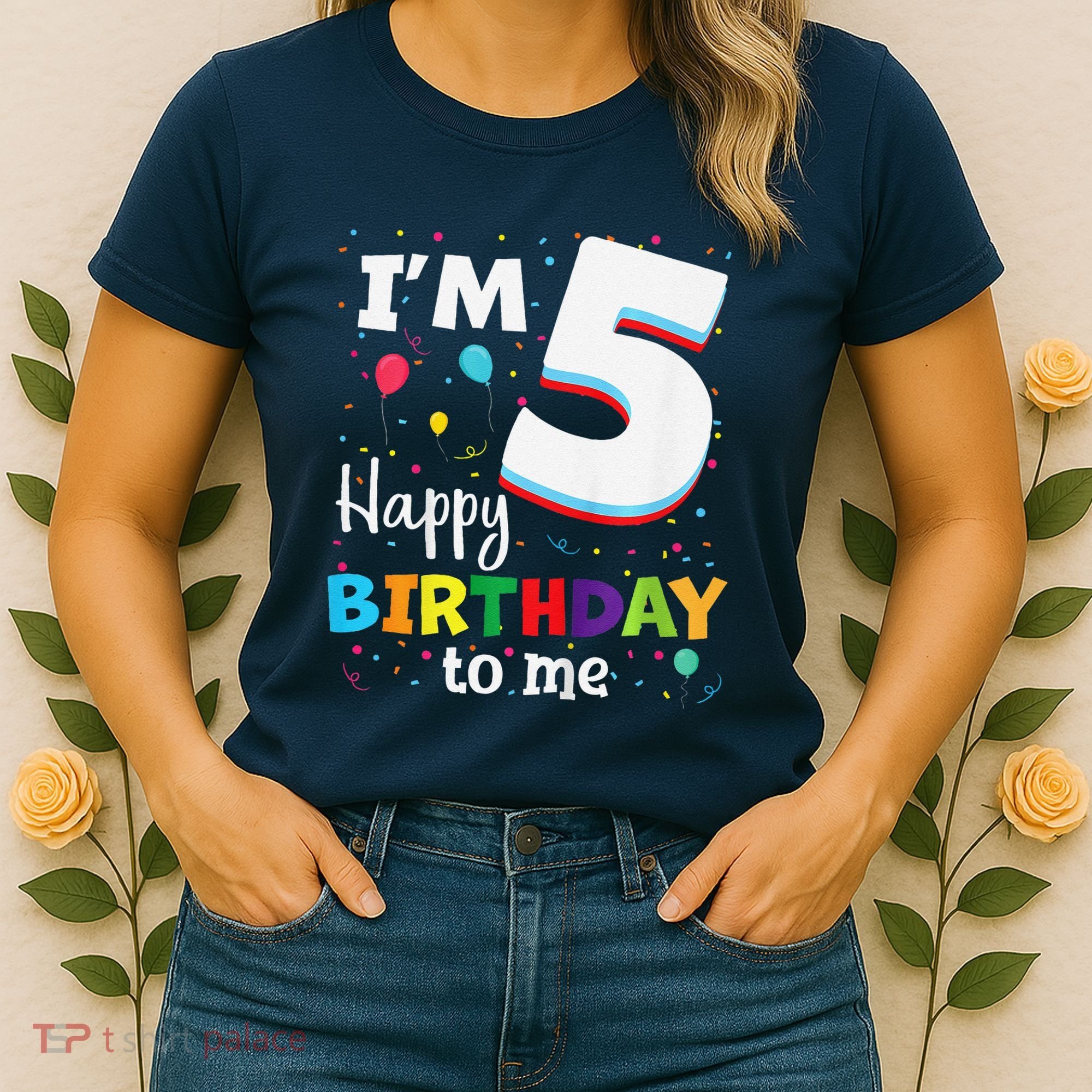 Five 5yr 5th Birthday Happy Birthday 5 Years Old Women's T-Shirt