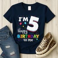 Five 5yr 5th Birthday Happy Birthday 5 Years Old Women's T-Shirt thumb 3