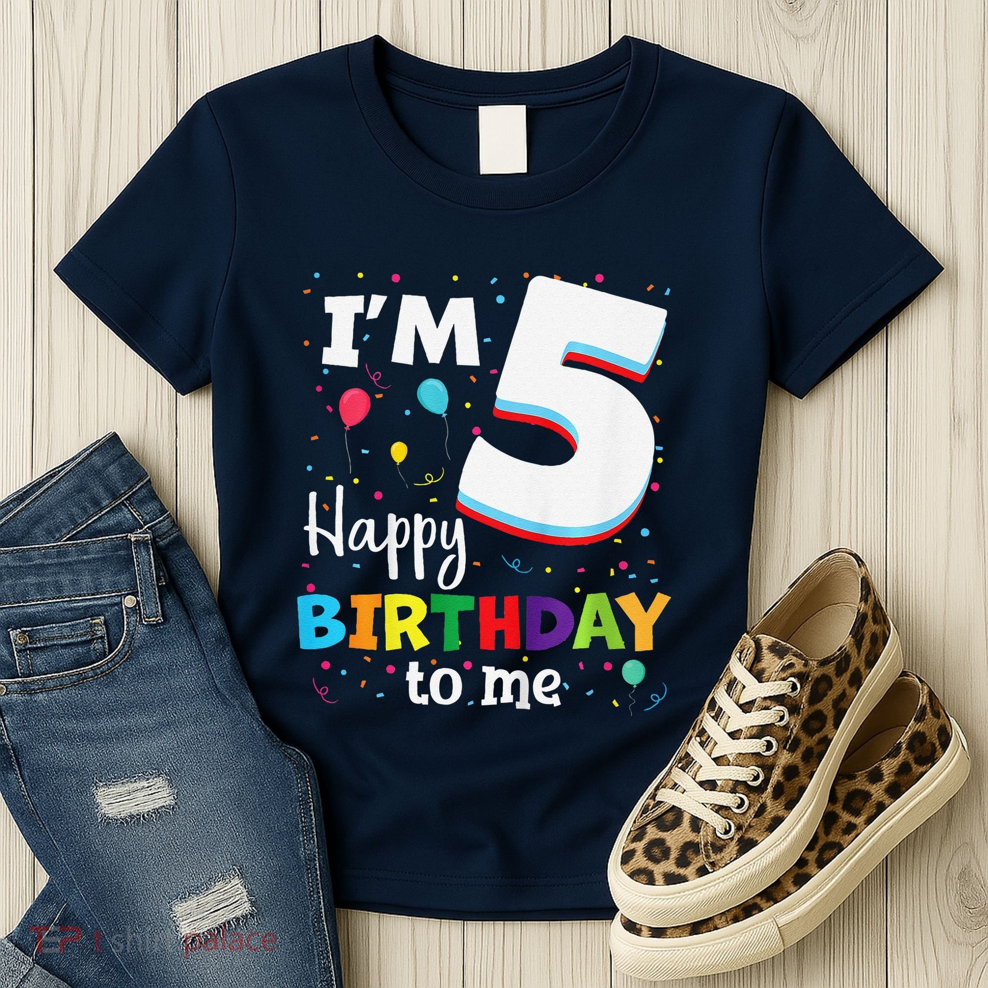 Five 5yr 5th Birthday Happy Birthday 5 Years Old Women's T-Shirt