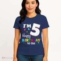 Five 5yr 5th Birthday Happy Birthday 5 Years Old Women's T-Shirt thumb 4