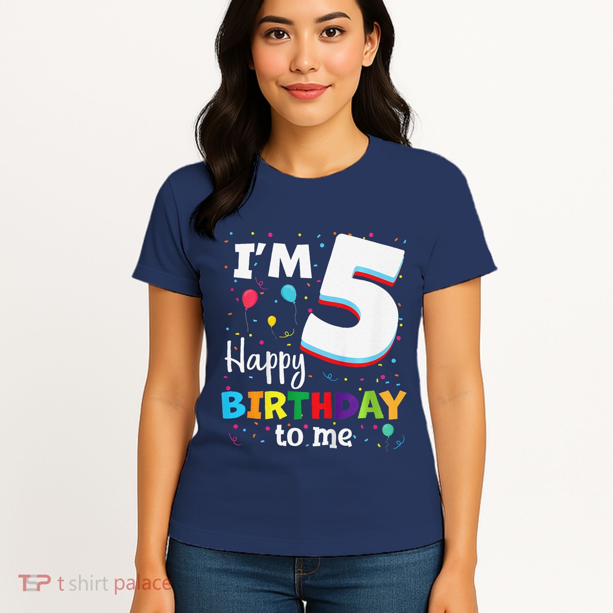 Five 5yr 5th Birthday Happy Birthday 5 Years Old Women's T-Shirt