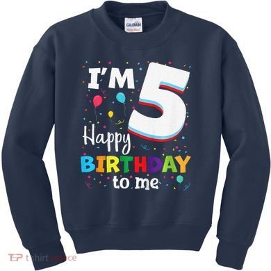 Five 5yr 5th Birthday Happy Birthday 5 Years Old Kids Sweatshirt