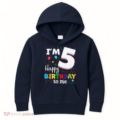 Five 5yr 5th Birthday Happy Birthday 5 Years Old Kids Hoodie