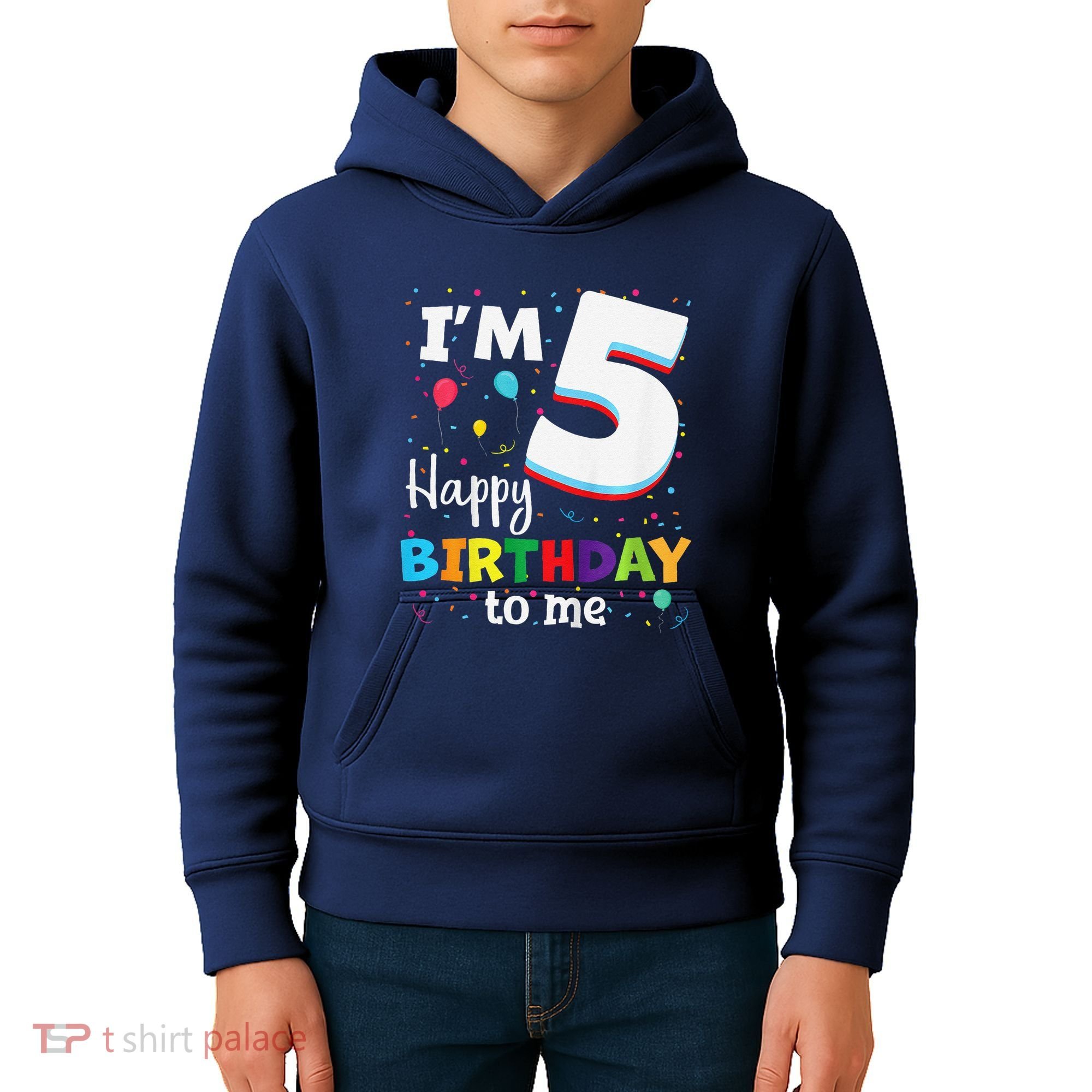 Five 5yr 5th Birthday Happy Birthday 5 Years Old Kids Hoodie