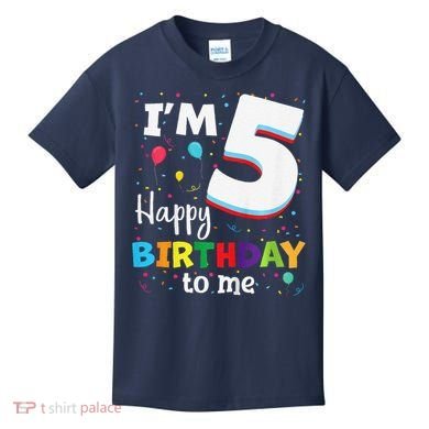 Five 5yr 5th Birthday Happy Birthday 5 Years Old Kids T-Shirt
