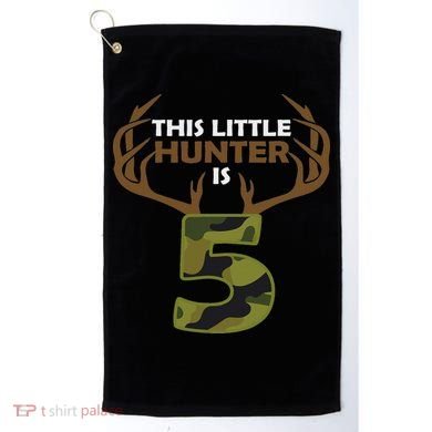 Funny 5th Birthday 5 Year Old Deer Hunter Gift For Golf Towel