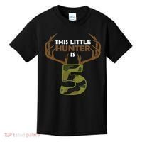 Funny 5th Birthday 5 Year Old Deer Hunter Gift For Kids T-Shirt thumb 0