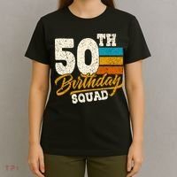 Funny 50th Birthday Squad Group Vintage Retro T-Shirt thumb 4