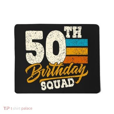 Funny 50th Birthday Squad Group Vintage Retro Mousepad
