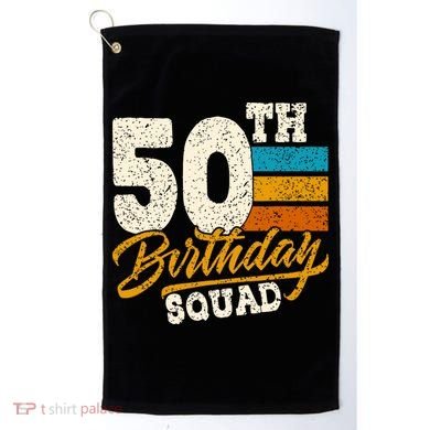 Funny 50th Birthday Squad Group Vintage Retro Golf Towel